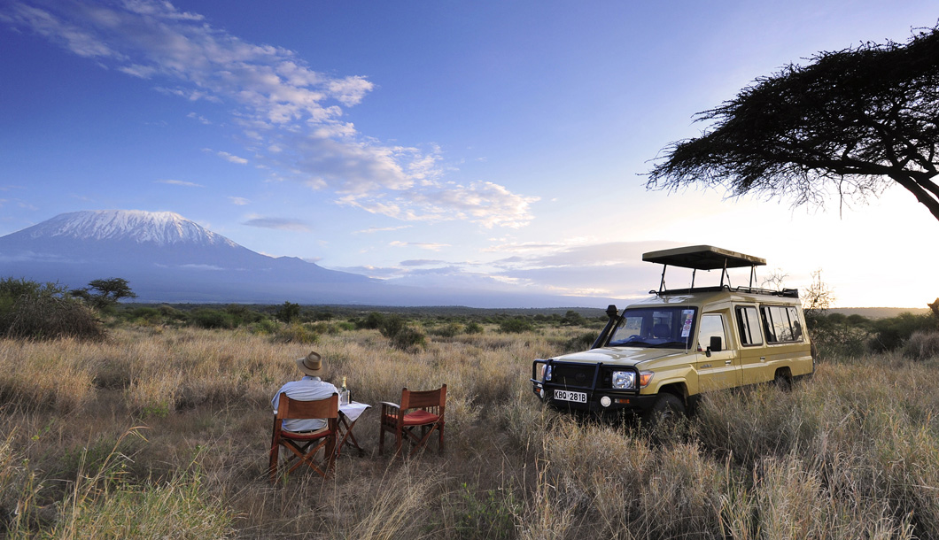 Sundowners in Amboseli National Park, Kenya