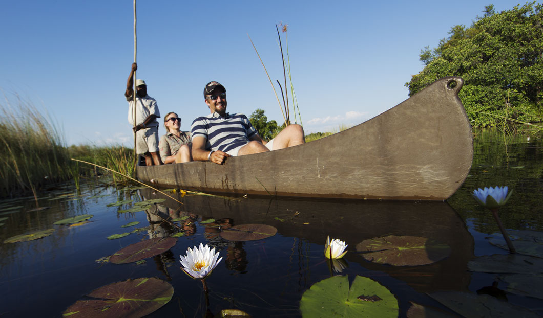 Mokoro (canoe) rides are a wonderfully peaceful way to explore the Okavango Delta