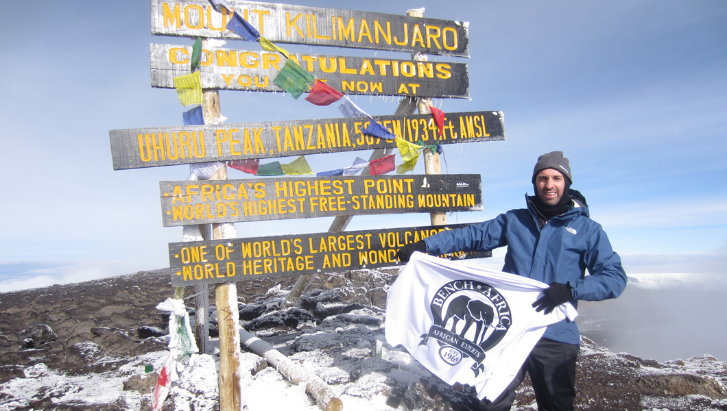 Bench Africa, Martin Edwards at the summit of Mount Kilimanjaro