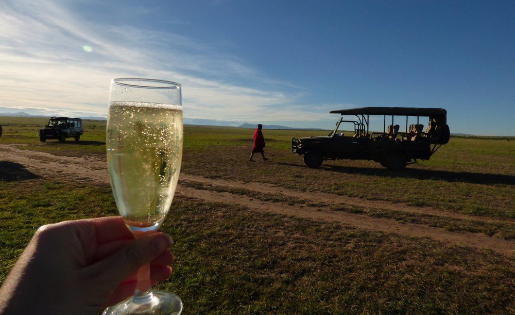 Cheers! Champagne Breakfast on Landing. 