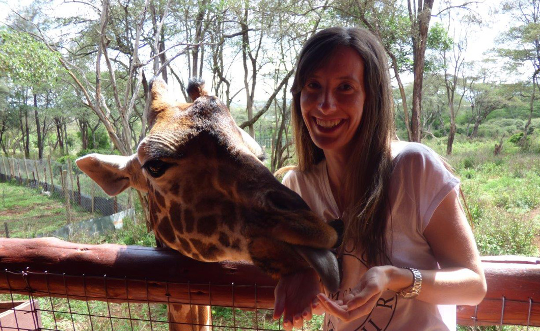 My new (very tall) friend at The Giraffe Centre