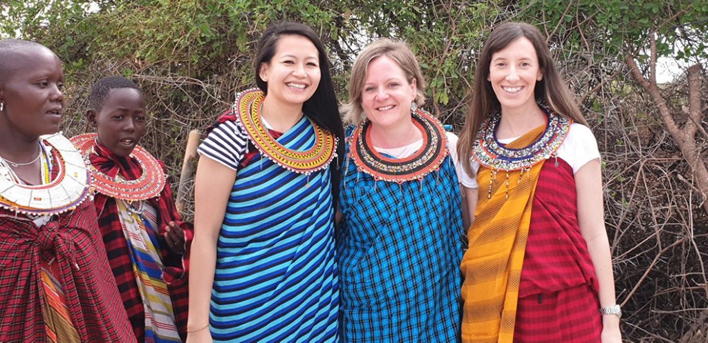 Maasai village experience in Tanzania. an authentic Maasai Boma where we met with the Local Chief. The Maasai are a proud tribe with many colourful traditions, and I felt privileged to have an authentic glimpse into their everyday lives. The men in our group mastered the art of making fire, in the bush and us ladies learned how to build a house out of water & manure. And, much to my excitement, we also learnt how to make Maasai jewellery. 